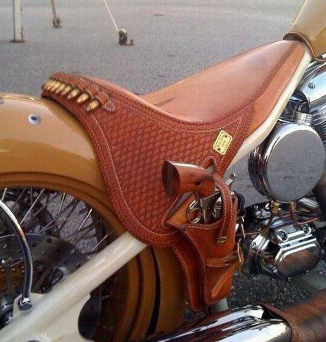 motorcycle seat with gun holster