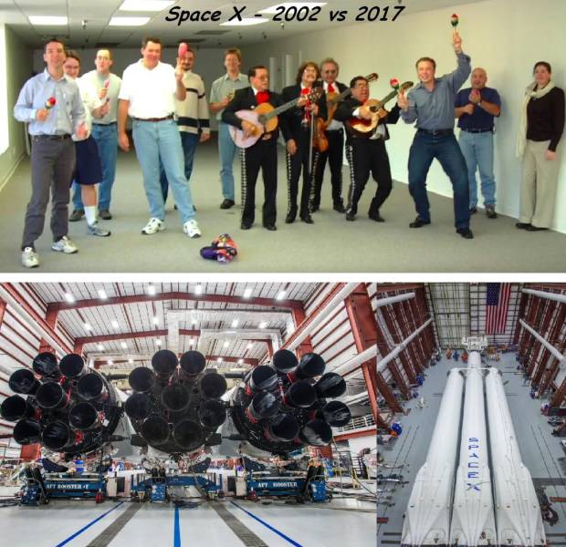 spacex 2002 vs 2017 - Space X 2002 vs 2017