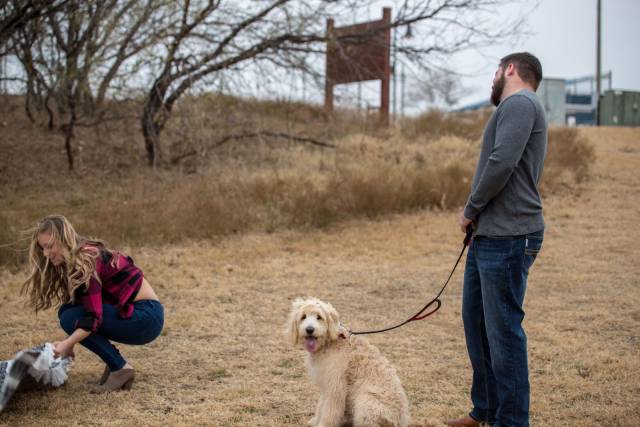 engagement photos funny with dog