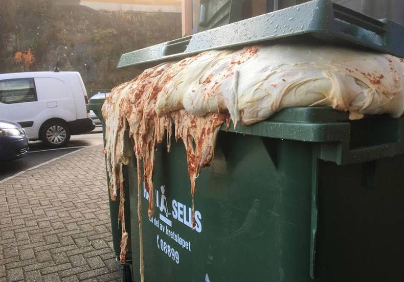 pizza dough dumpster
