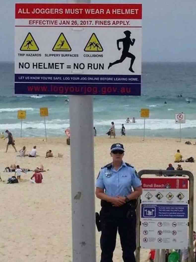 bondi beach - All Joggers Must Wear A Helmet Effective . Fines Apply. Trup Hazaros Slippery Surfaces Collisions No Helmet No Run Let Us Know Youre Sase Log Your Jog Online Before Leaving Home Bondi Beach