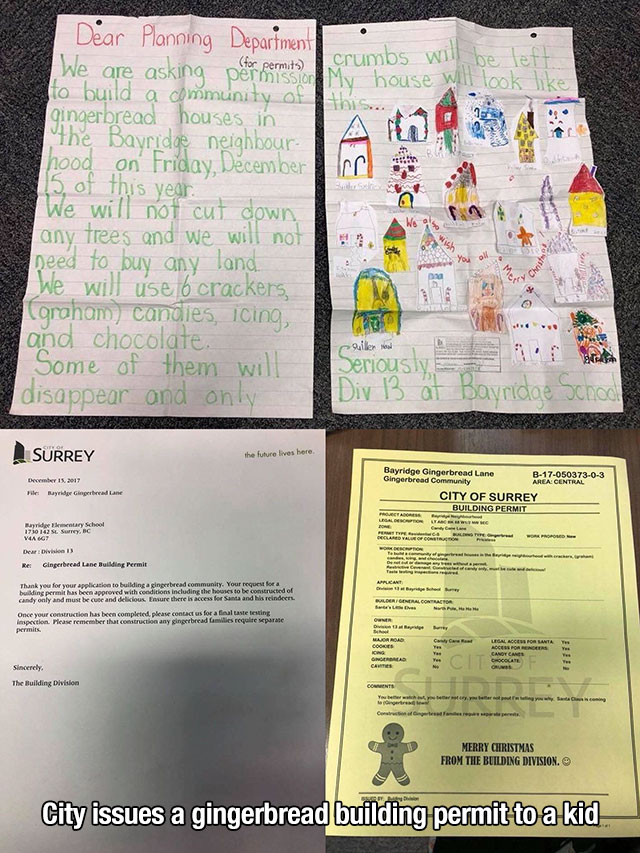 document - Dear Planning Department We are asking por conta My house will look crumbs will be left to build a community of this... gingerbread houses in the Bayridge neighbour hood on Friday, December 15, of this year._ We will not cut down. any trees and