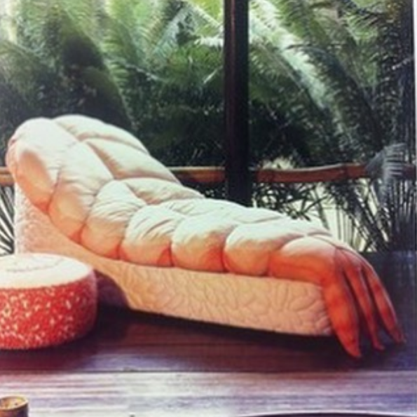 mick jagger's shrimp chaise chair