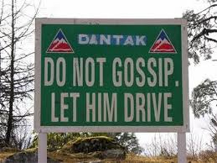road safety humour - A Dantak A Do Not Gossip Let Him Drive