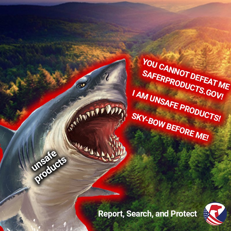 consumer product safety commission memes - You Cannot Defeat Me Saferproducts.Gov! I Am Unsafe Products! SkyBow Before Me! Ma unsafe products Report, Search, and Protect