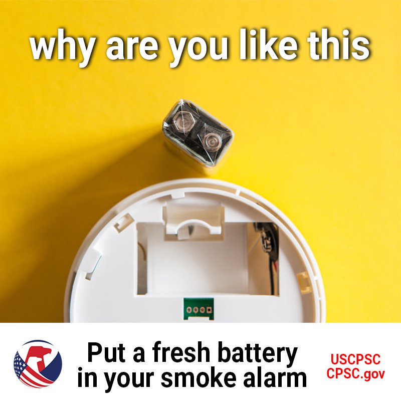 u.s. consumer product safety commission - why are you this 0000 Put a fresh battery in your smoke alarm Uscpsc Cpsc.gov