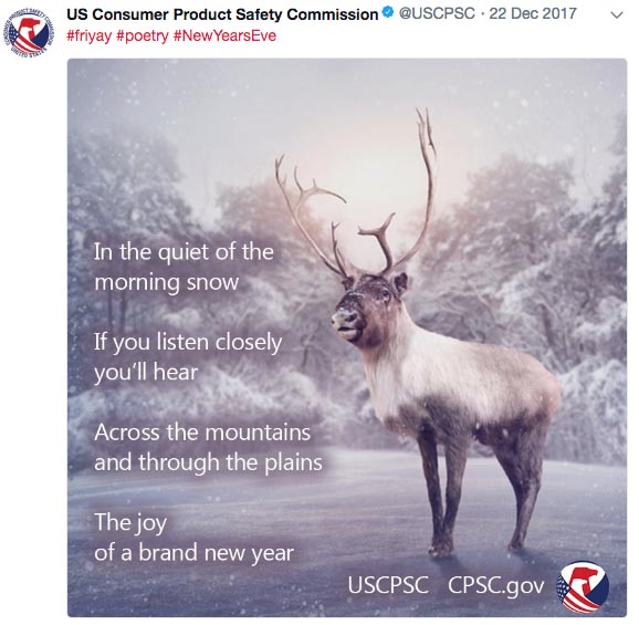 rudolph the reindeer - . Us Consumer Product Safety Commission Years Eve In the quiet of the morning snow If you listen closely you'll hear Across the mountains and through the plains The joy of a brand new year Uscpsc Cpsc.gov