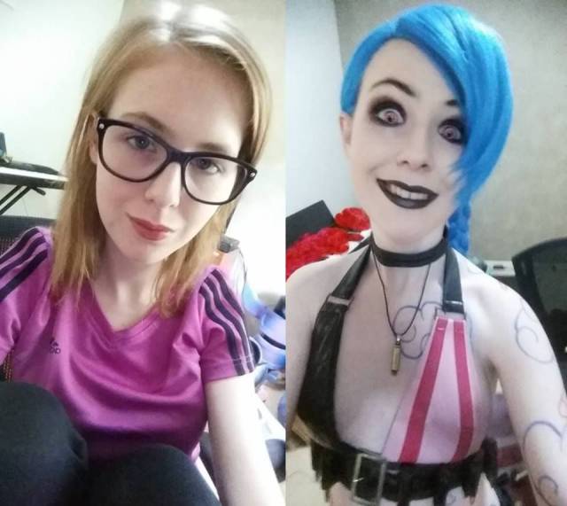 cosplay before and after makeup