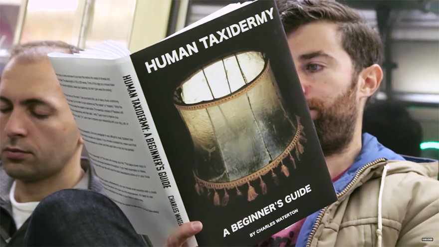 fake book covers on the subway - Human Taxidermy Human Taxidermy A Beginner'S Guide Charles Wate A Beginner'S Guide By Charles Waterton Bach