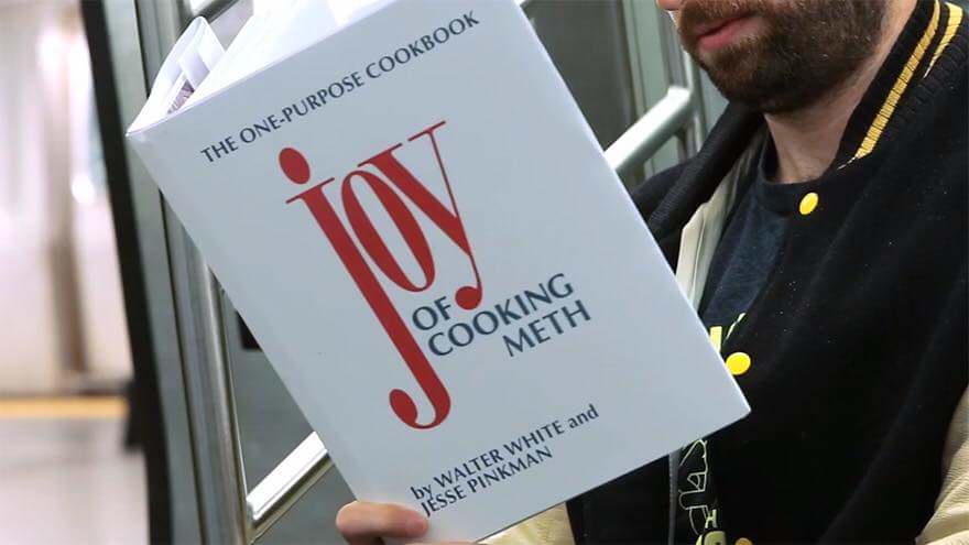fake book covers on subway - The OnePurpose Cookbook Cooking Meth by Walter White and Jesse Pinkman