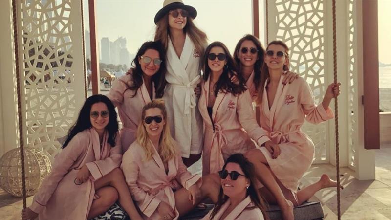 Basaran and seven friends were flying to Dubai for her bachelorette party.