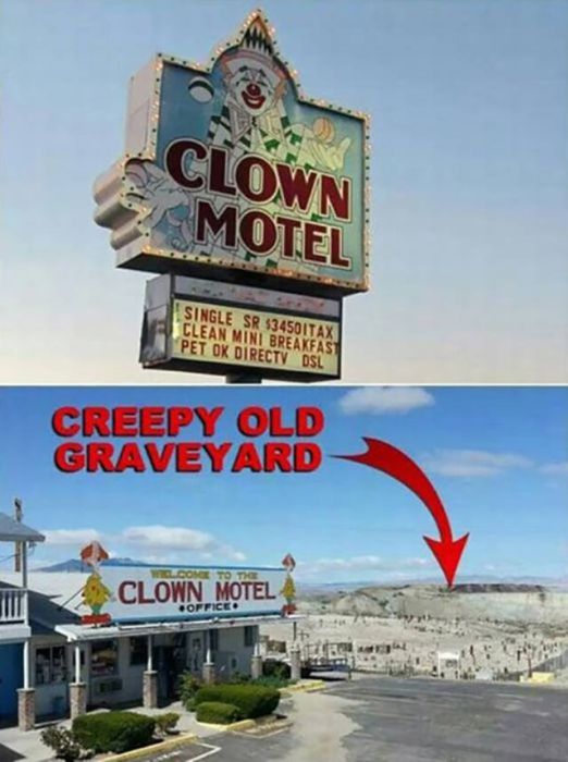 clown motel graveyard - Clown & Motel Single Sr $3450ITAX Clean Mini Breakfast Pet Ok Directy Dsl Creepy Old Graveyard Clown Motel