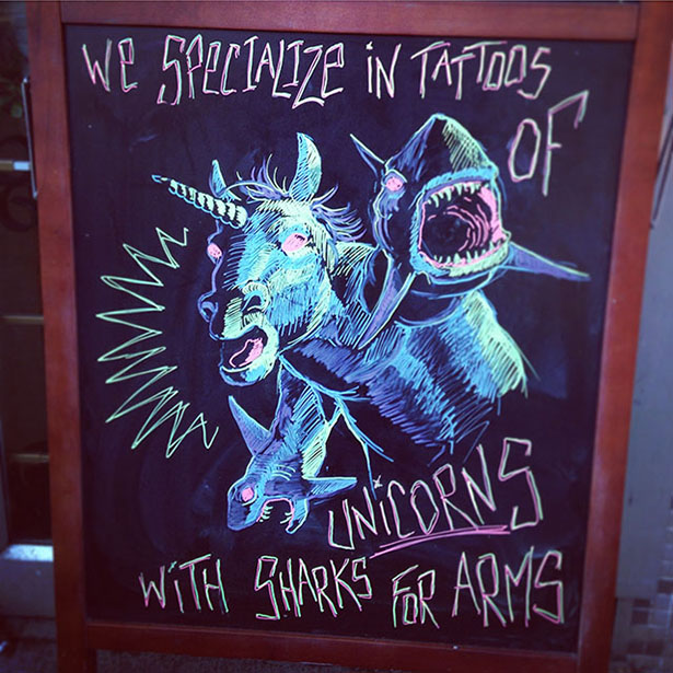cool tattoo unicorn shark arms - We Specialize In Tattoos