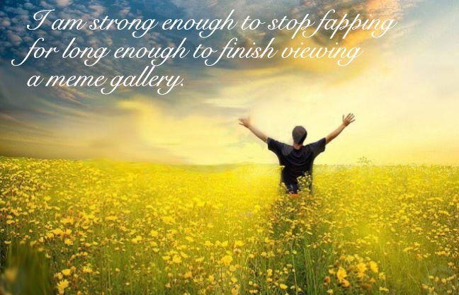 inspirational I am strong enough to stop fapping for long enough to finish viewing a meme gallery