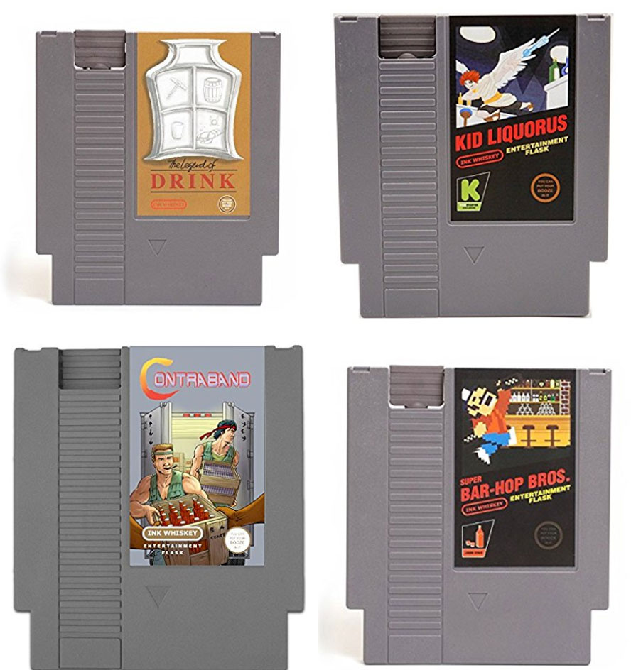 These may look like NES cartridges, but they're actually 4.25 oz flasks! <br/><br/>These will run you about <a href="https://amzn.to/2JlNzK2">$20 on Amazon</a>.
