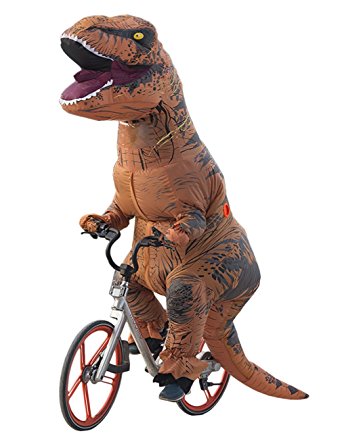 Can you believe this inflatable T-Rex costume is only <a href="https://amzn.to/2qZ46fc">$54 on Amazon</a>? 