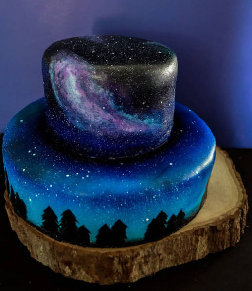 galaxy themed cake