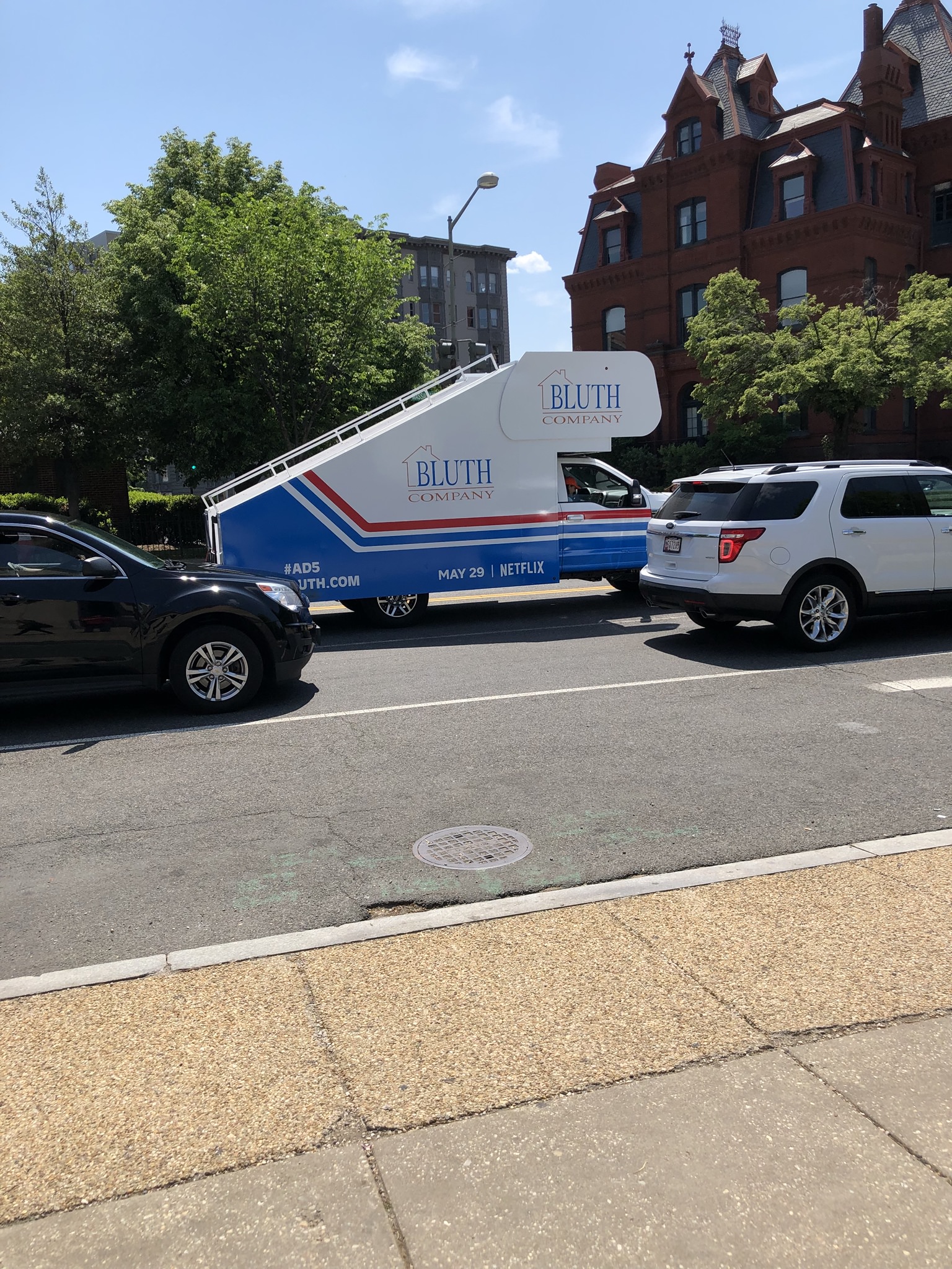 funny photo of the Bluth family stairs car found in the wild - a reference from Arrested Development