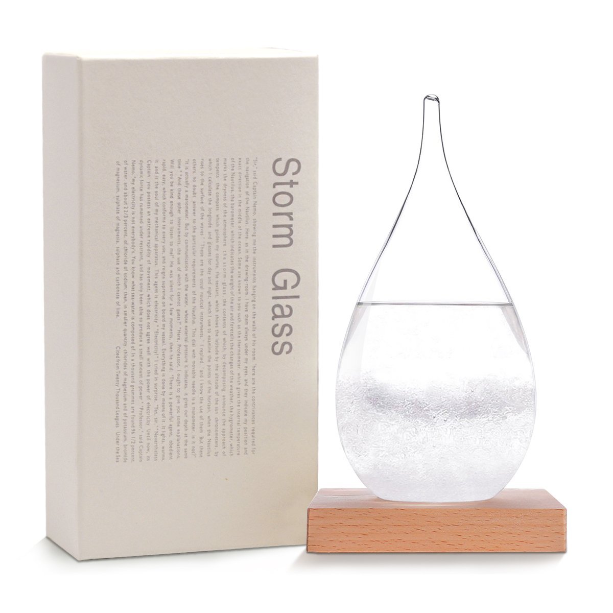 Use this weather predictor as a conversation starter.</br>A <a href="https://amzn.to/2rNjbAS">storm glass barometer</a> looks pimp and only costs $26.99.