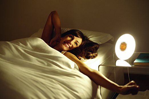 An alarm clock that simulates a sunrise.  </br><br>Buy one <a href=https://amzn.to/2LbCxc2>here.</a> (Model that simulates a girlfriend not included)
