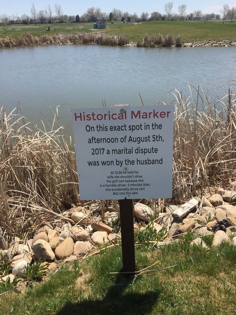 nature reserve - Historical Marker On this exact spot in the afternoon of August 5th, 2017 a marital dispute was won by the husband Al 1258 he told his wife she shouldnt drive the golf cart because she is horrible drives 5 minutes later, she accidentally 