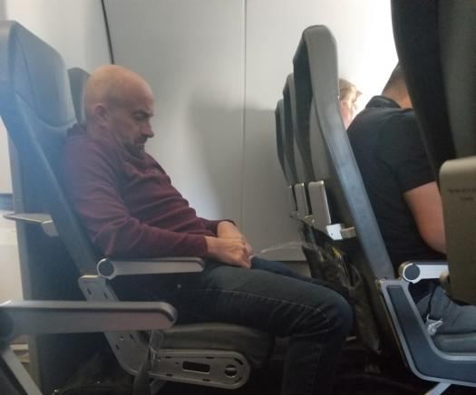 When flight attendants moved him to the back of the plane, Haag then whipped out his cock and start pissing on the seat in front of him.
