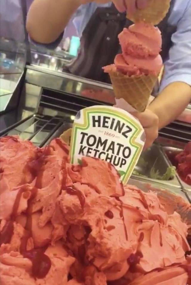 Ketchup flavored ice cream
