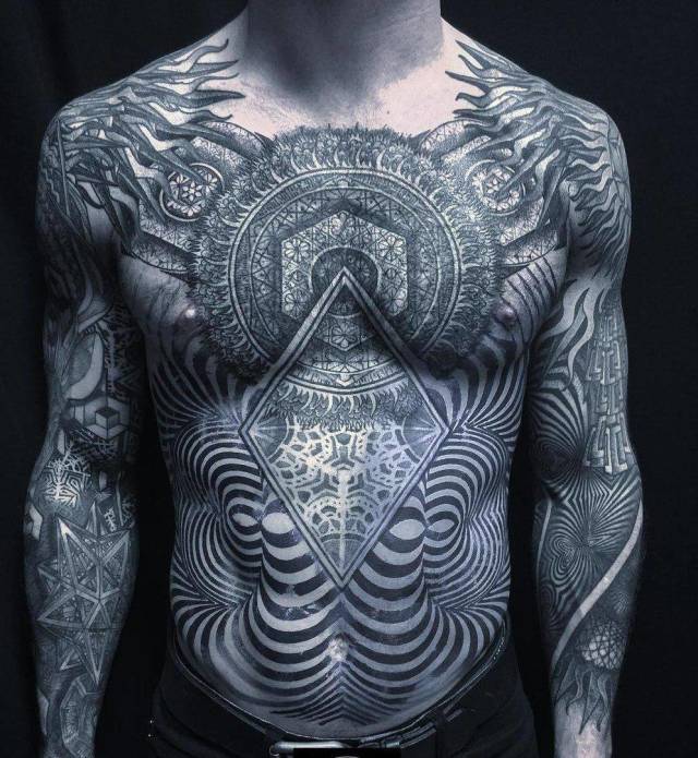 geometric body tattoo