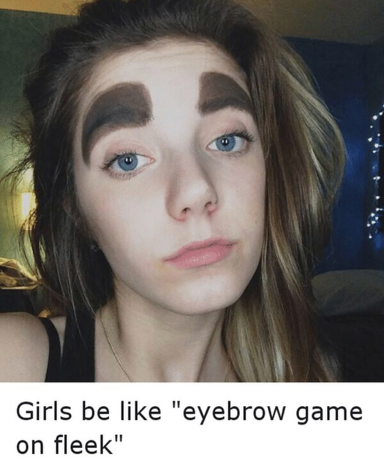 woman with thick eyebrows - Girls be "eyebrow game on fleek"
