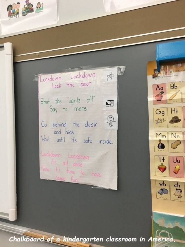 kindergarten lockdown - ndations ob Lockdown. Lockdown Lock the door Aa Bb | Shut the lights off Say no more Go behind the desk and hide Wait until it's safe to Mm inside. Lockdown Lockdown sa done Now it's time to some fun have wh Chalkboard of a kinderg