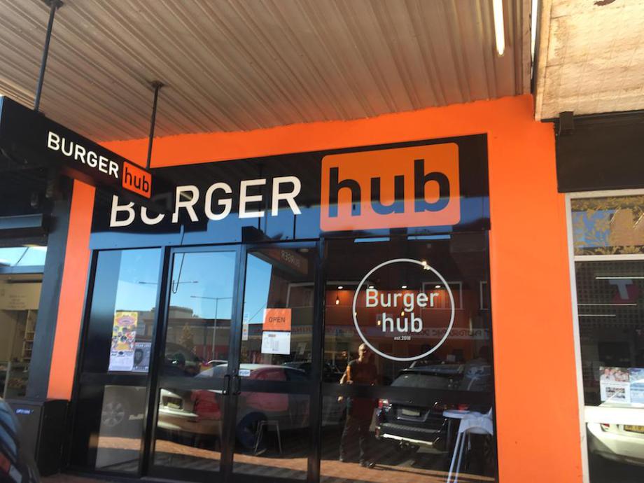 Burger Hub that has a knock off of the Porb Hub logo
