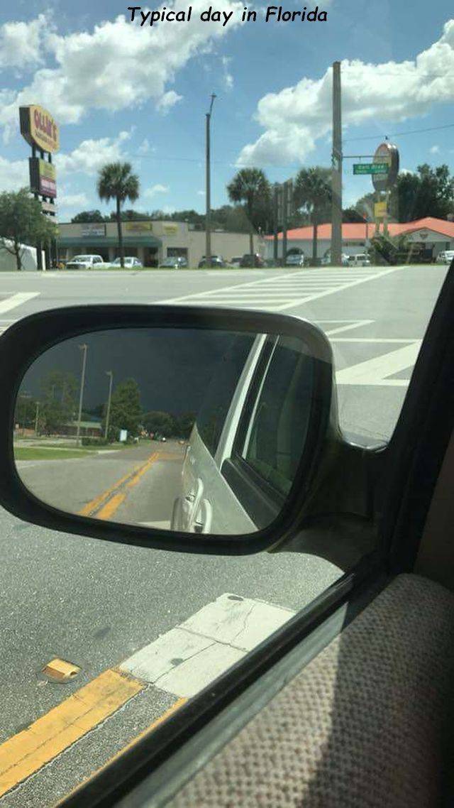 rear view mirror - Typical day in Florida