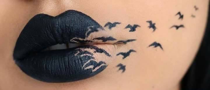 Black lipstick that looks like an amalgam of bats