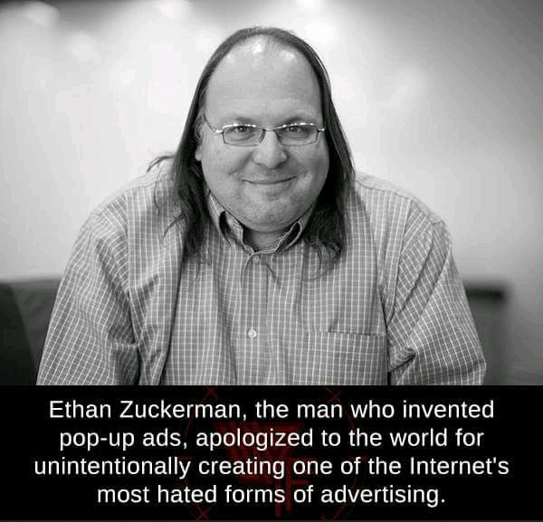 ethan zuckerman - Ethan Zuckerman, the man who invented popup ads, apologized to the world for unintentionally creating one of the Internet's most hated forms of advertising.