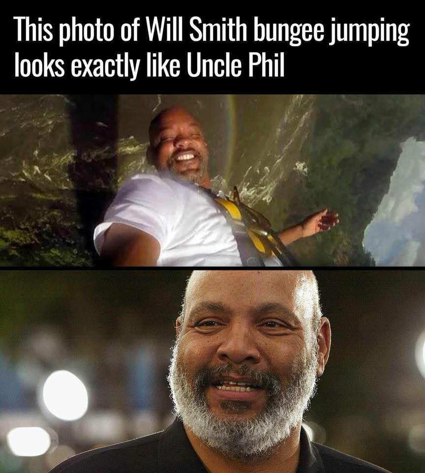 will smith bungee jumping looks like uncle Phil