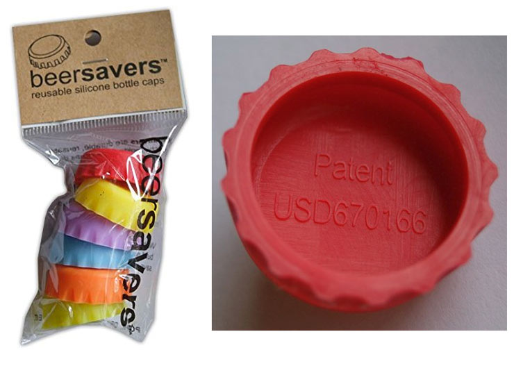 cap for beer bottle rbber - One beersavers reusable silicone bottle caps Patent USD670166 Srsaverso