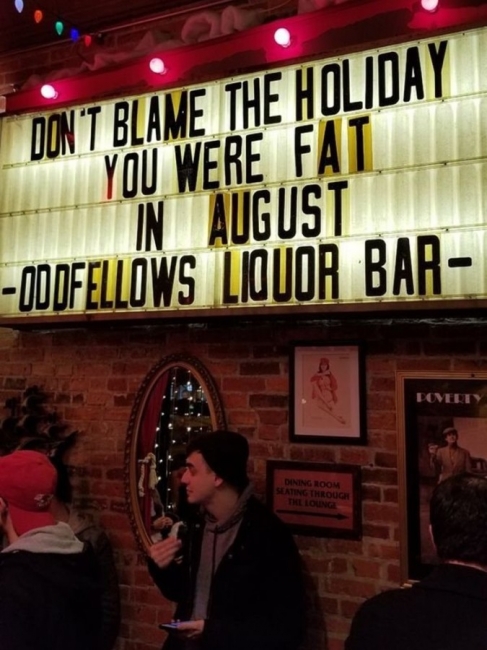 Dont Blame The Holiday You Were Fat In August Odpfellows Liquor Bar Poverty Dining Room Slate Througe