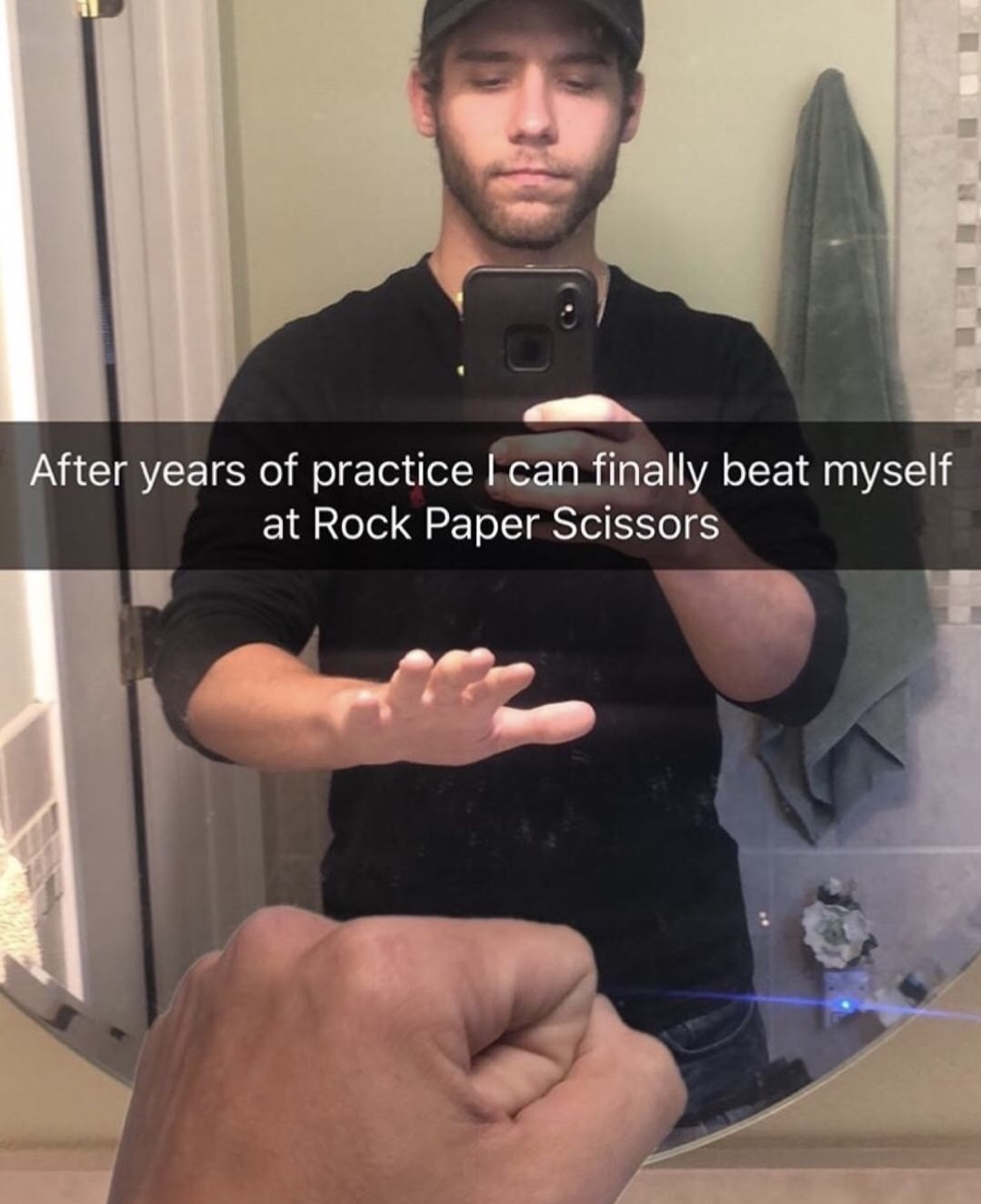 beat myself in rock paper scissors - After years of practice I can finally beat myself at Rock Paper Scissors