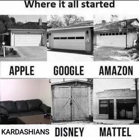 meme stream - crist drive - Where it all started Apple Google Amazon Kardashians Disney Mattel