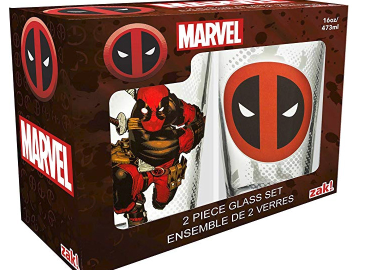 Now you can drink with everyone's favorite superhero smartass!  Marvel Deadpool Pint Glass Set- $16.99 Get it <a href="https://amzn.to/2K3cnGw" target="_blank" rel="nofollow"><font color="red"><b>HERE</font></b></a>