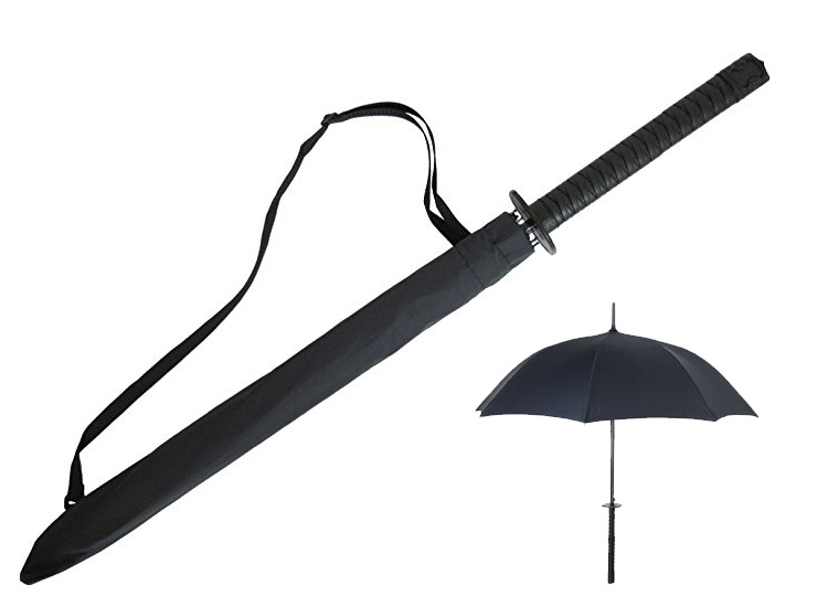 Rainy weather can strike anytime, anywhere so carry this menacing umbrella with you and *teleports behind you* avoid getting drenched.  Samurai Umbrella with Case - $24.99  Get it <a href="https://amzn.to/2LTjT8D" target="_blank" rel="nofollow"><font color="red"><b>HERE</font></b></a>