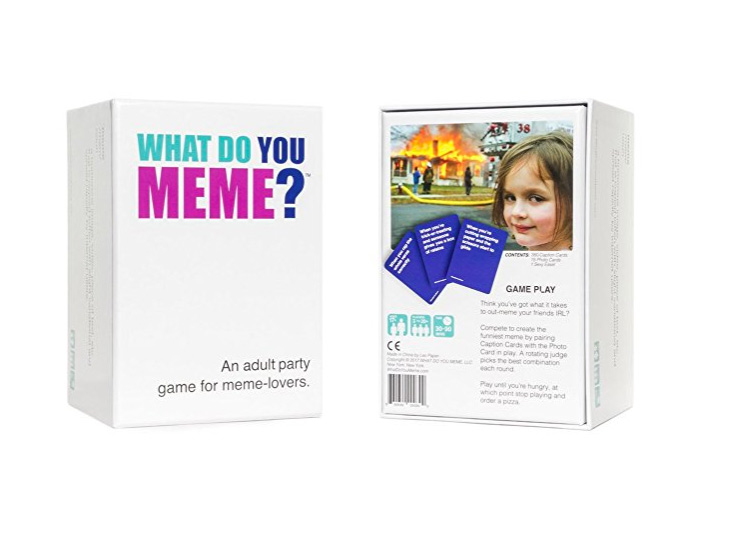 Destroy your friends and family with your extensive knowledge of memes and internet pop culture with the What Do You Meme? card game - $29.99  Get it <a href="https://amzn.to/2LLXyOs" target="_blank" rel="nofollow"><font color="red"><b>HERE</font></b></a>