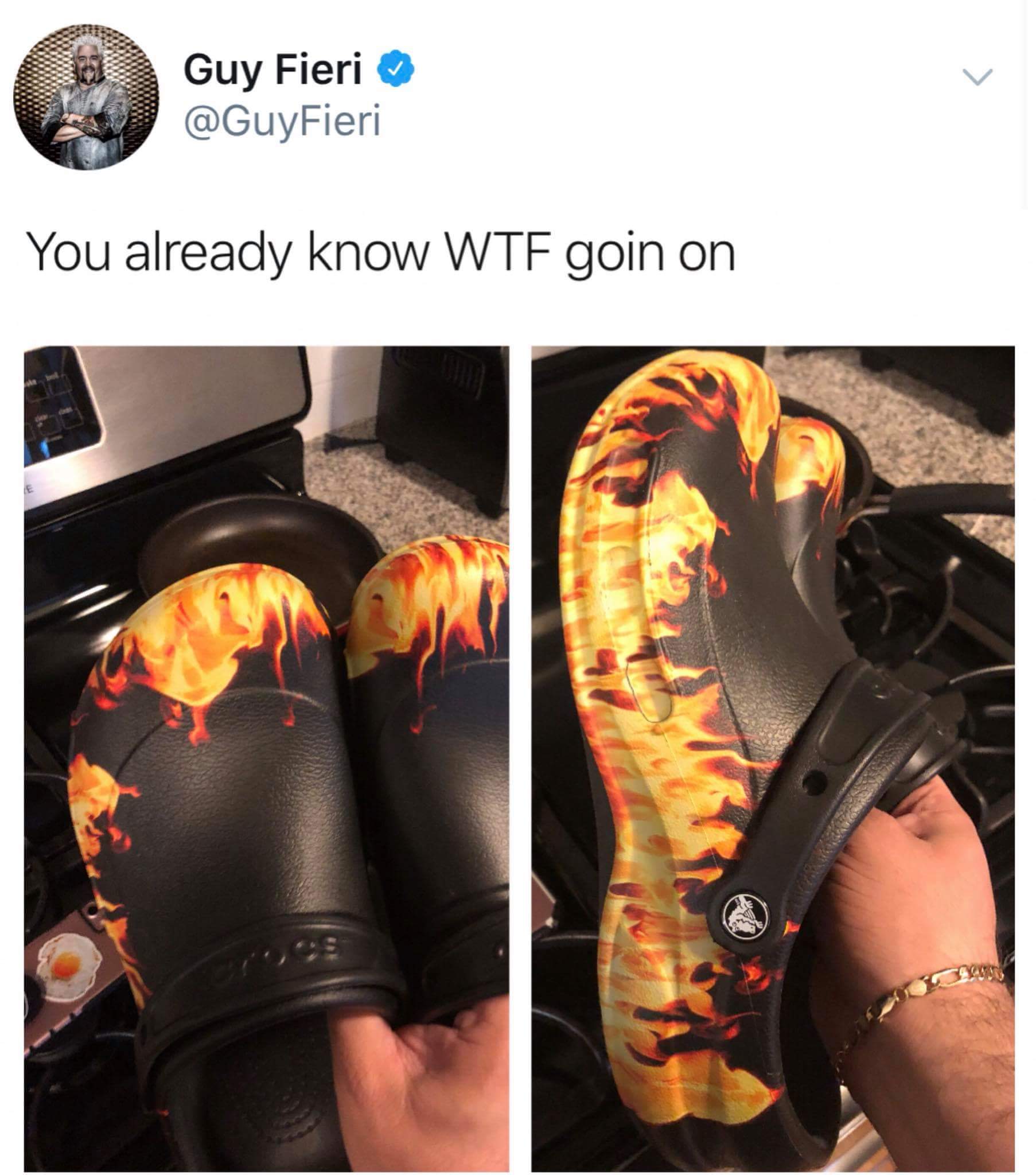 memes - guy fieri crocs - Guy Fieri You already know Wtf goin on