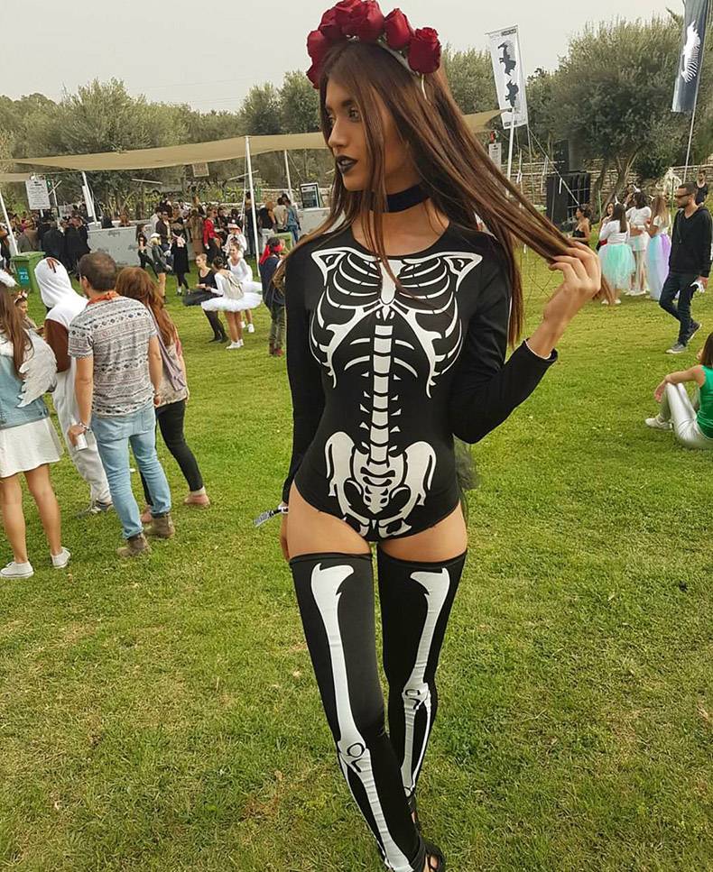 girl with skeleton outfit