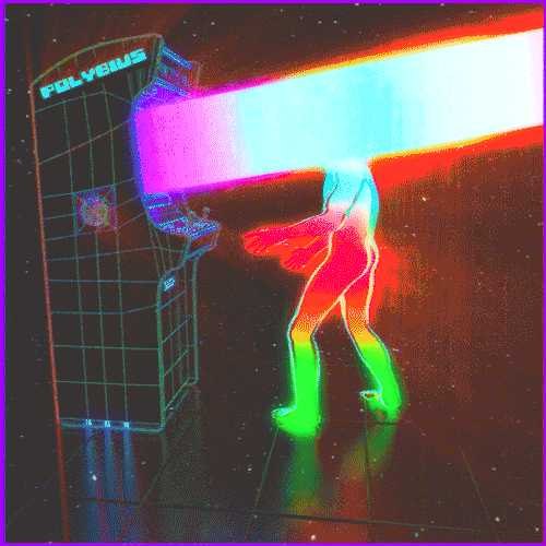 trippy GIF of video game at the arcade