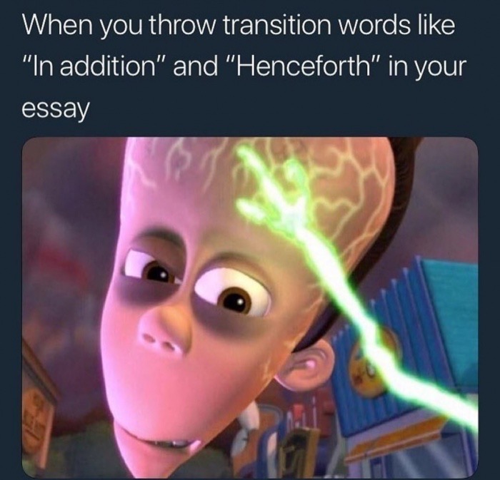 memes - spanish memes - When you throw transition words "In addition" and "Henceforth" in your essay
