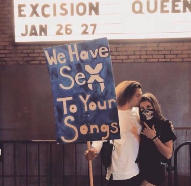 we have sex to your songs sign