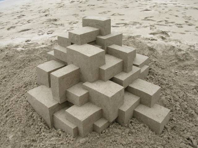 square sand castle