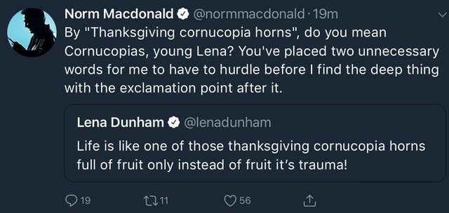 Norm Macdonald Spent His Weekend Correcting Lena Dunham