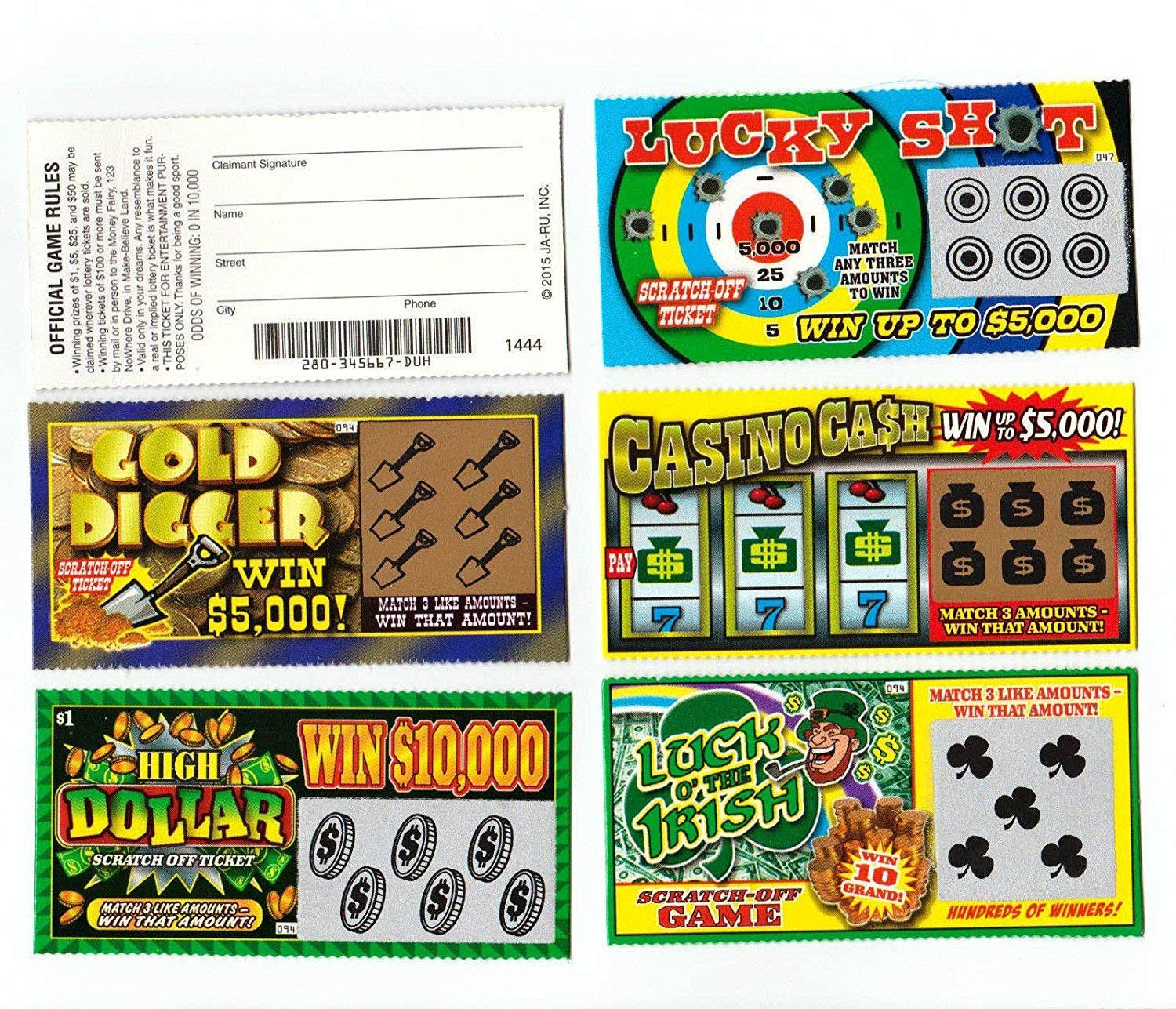 scratch off lottery tickets - Locet Set Official Game Rules Mns som Por Entertainment Pur e ngert Oods Of Winning Din 10 000 Poses On 2015 Jahru, Inc Noun Amounts Scratch Opf 25 Mont 5 Win Up To $5,000 1444 W Casino Case Win 55.000! sss $5,000! Vieta Wen 